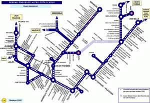 Train map French Riviera